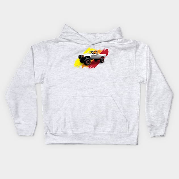 Toyota 1985 4x4 Xtra Cab Pickup Truck Kids Hoodie by 6thGear